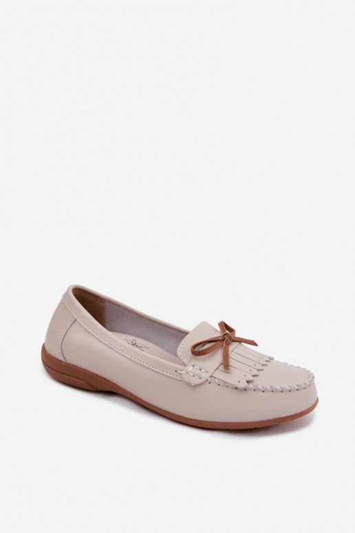 Mocasines de mujer de cuero sintético color arena Vantae