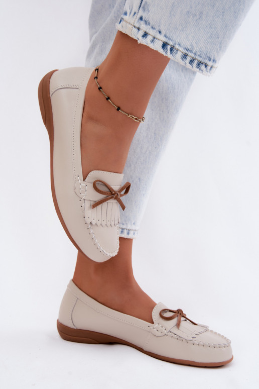 Mocasines de mujer de cuero sintético color arena Vantae