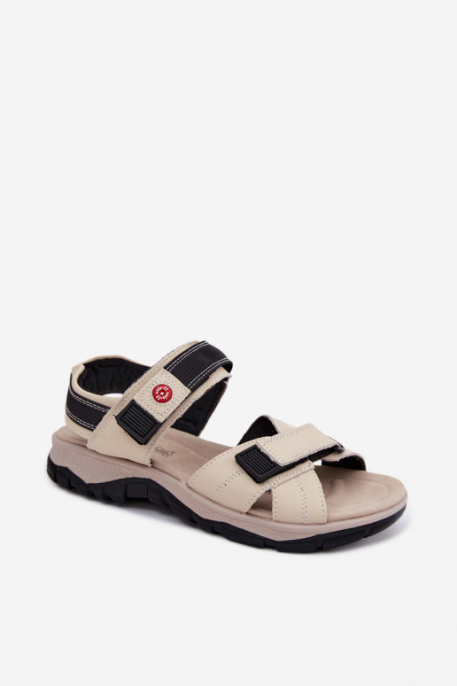 Sandalias de mujer con cierres adhesivos color arena Blingy