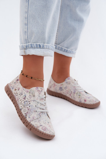 Zapatos estampados con elementos calados de ante sintético Flaria