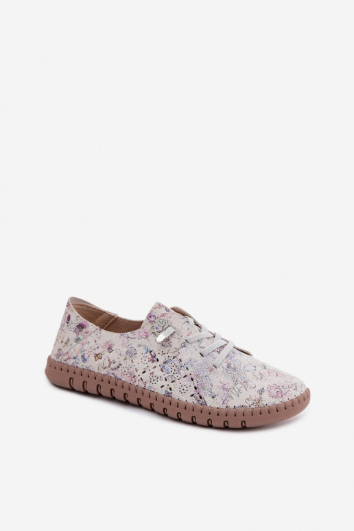 Zapatos estampados con elementos calados de ante sintético Flaria