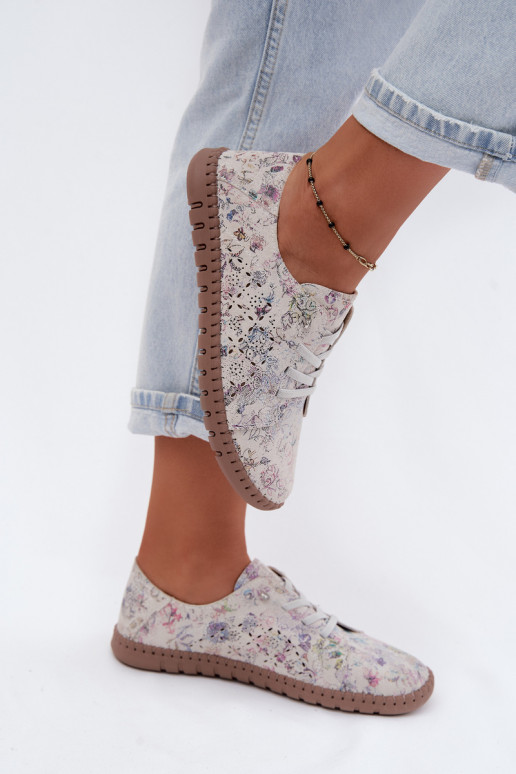 con elementos calados Estampado zapatosActivadoturalnego de gamuzau Colores diferentes Flaria