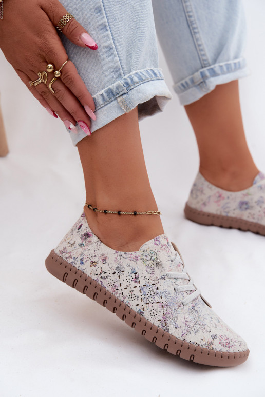 con elementos calados Estampado zapatosActivadoturalnego de gamuzau Colores diferentes Flaria