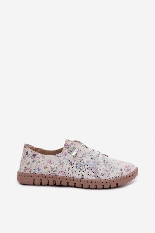con elementos calados Estampado zapatosActivadoturalnego de gamuzau Colores diferentes Flaria