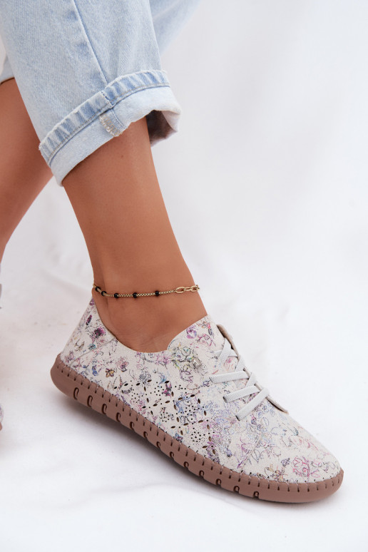 con elementos calados Estampado zapatosActivadoturalnego de gamuzau Colores diferentes Flaria