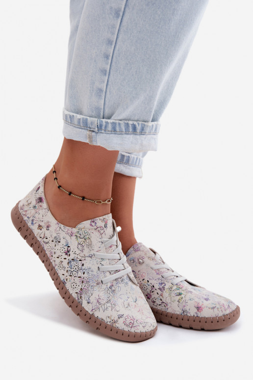 con elementos calados Estampado zapatosActivadoturalnego de gamuzau Colores diferentes Flaria