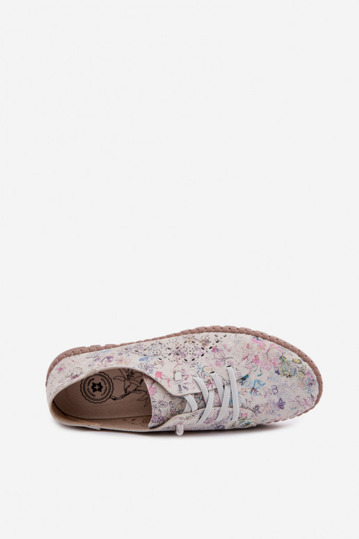con elementos calados Estampado zapatosActivadoturalnego de gamuzau Colores diferentes Flaria