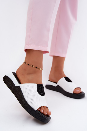 Zapatillas de cuero blancas para mujer Fablee 2