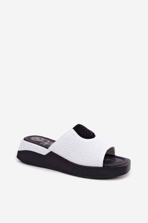 Zapatillas de cuero blancas para mujer Fablee