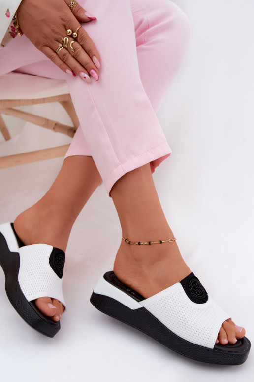 Zapatillas de cuero blancas para mujer Fablee