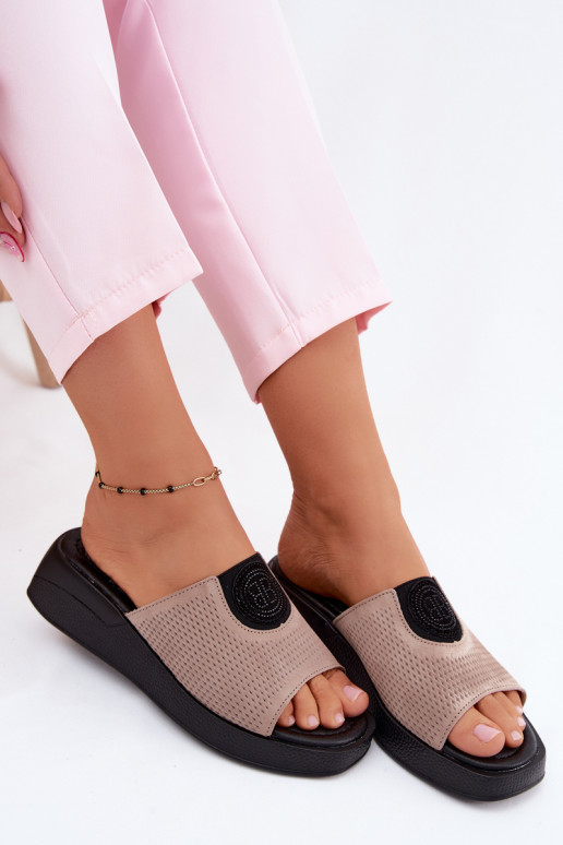 Zapatillas de ante sintético beige para mujer Fablee