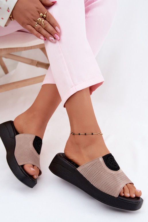Zapatillas de ante sintético beige para mujer Fablee
