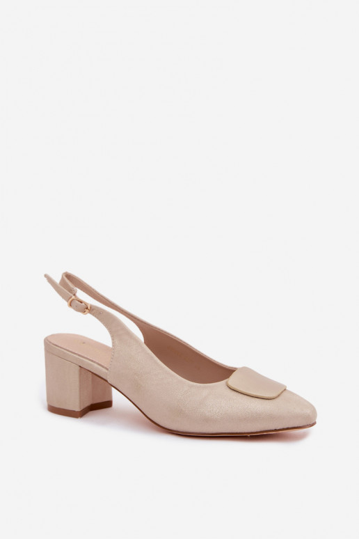 Sandalias de mujer Obcas Słupek Ozdoba color dorado Tiene queden