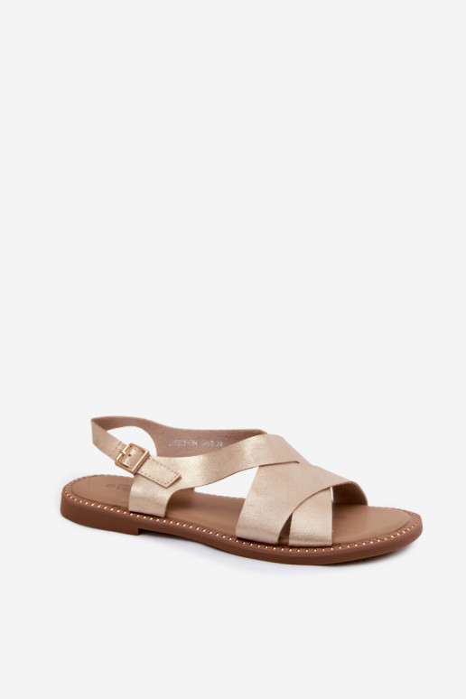 Sandalias planas doradas para mujer Blinga