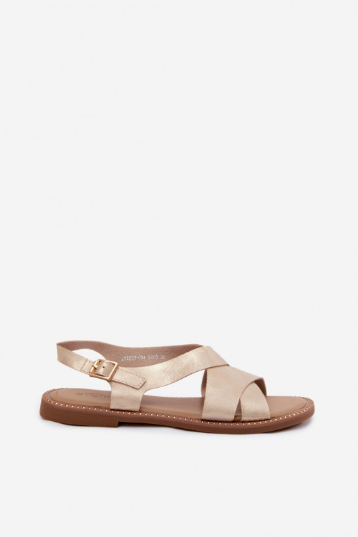 Sandalias planas doradas para mujer Blinga