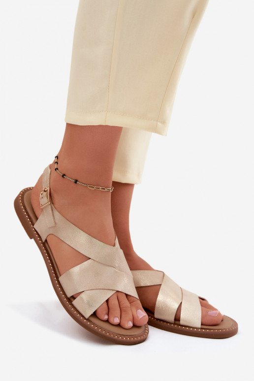 Sandalias planas para mujer. color dorado Blinga