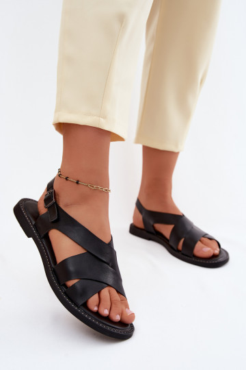 Sandalias planas negras para mujer Blinga 2