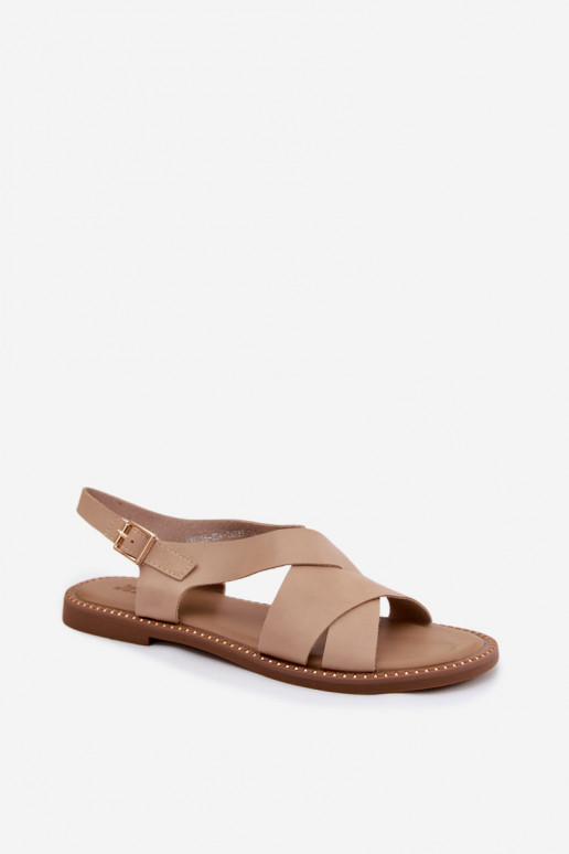 Sandalias planas para mujer. beige Blinga
