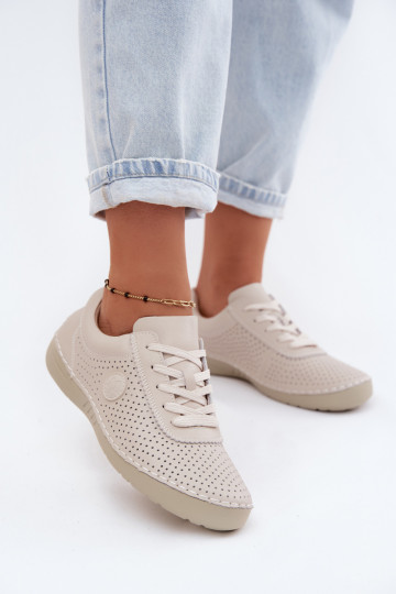 Zapatos de mujer de cuero marfil con cordones Bahia 2