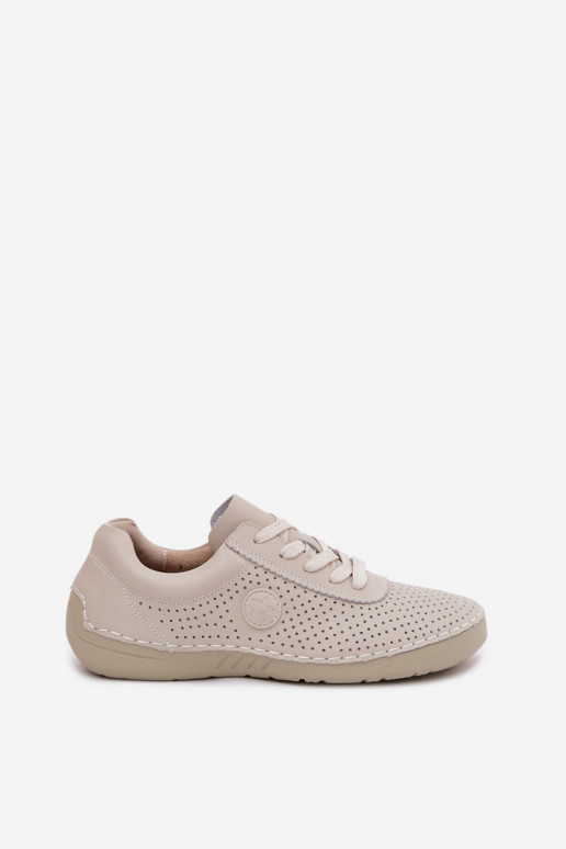Piel zapatos Femenino con cordones color marfil Bahia
