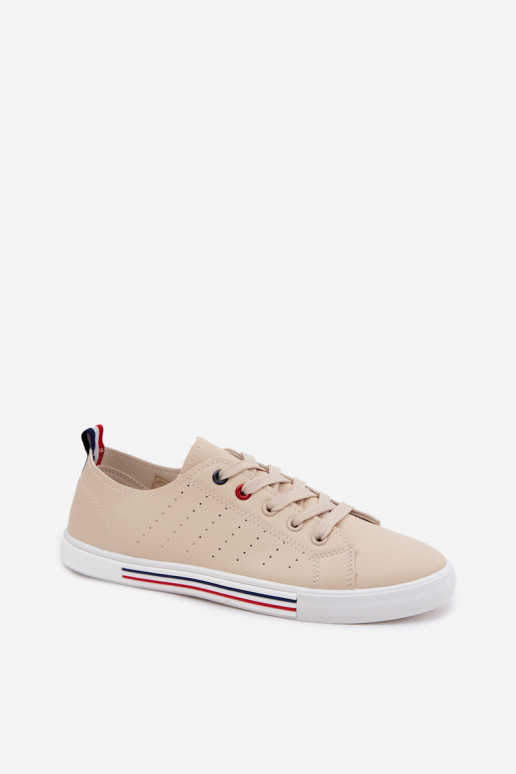 Zapatillas casuales de cuero sintético en color arena Tulum
