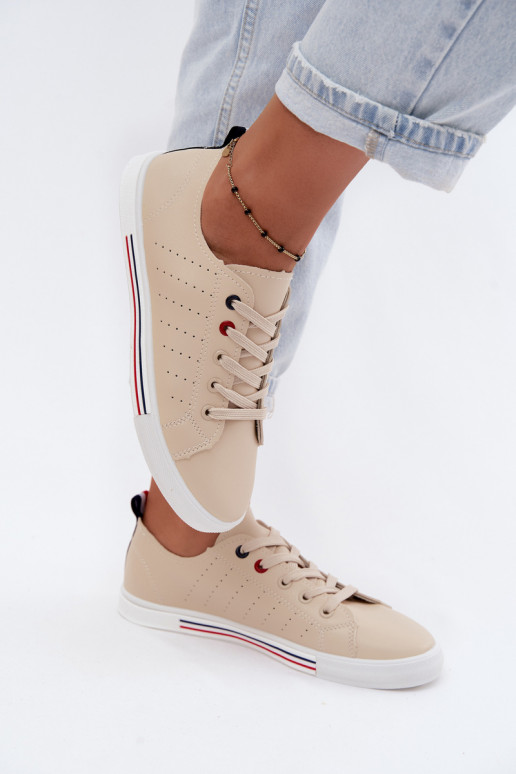 Zapatillas casuales de cuero sintético en color arena Tulum