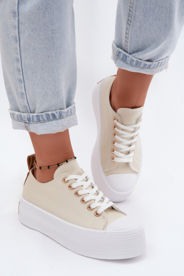 Zapatos de ocio con una plataforma beige Amalfi
