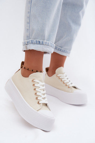 Zapatos de ocio con una plataforma beige Amalfi 2