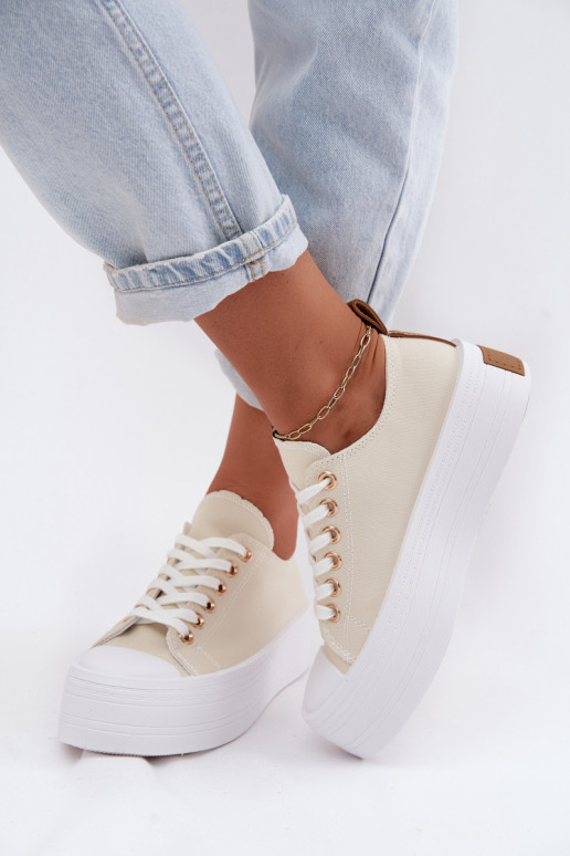 Zapatos de ocio con una plataforma beige Amalfi