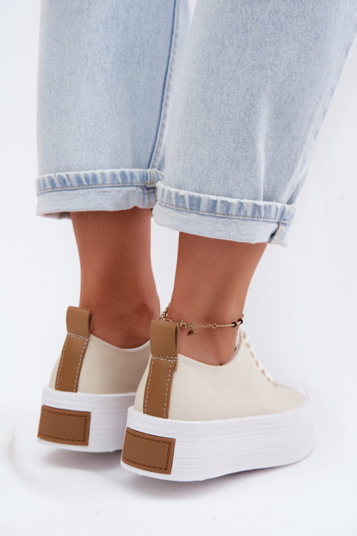 Zapatos casuales beige con plataforma Amalfi