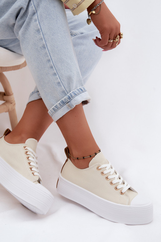 Zapatos casuales beige con plataforma Amalfi