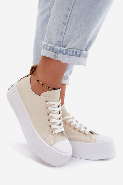 Zapatos casuales beige con plataforma Amalfi