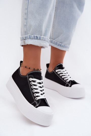 Zapatos casuales negros con plataforma Amalfi
