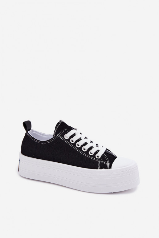 Zapatos de ocio con una plataforma de color negro Amalfi