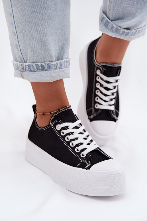 Zapatos de ocio con una plataforma de color negro Amalfi