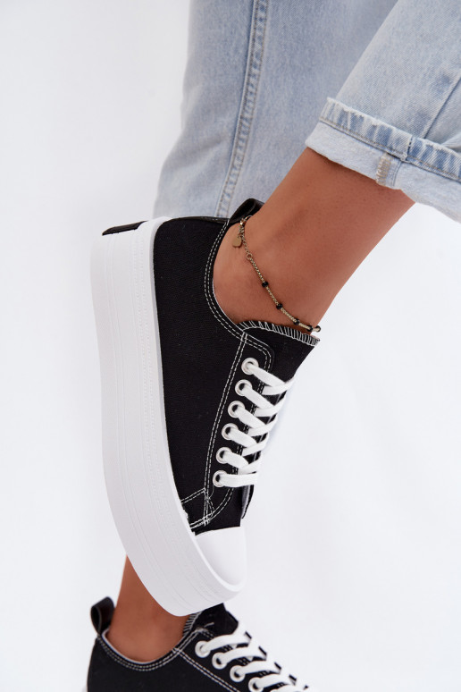 Zapatos de ocio con una plataforma de color negro Amalfi