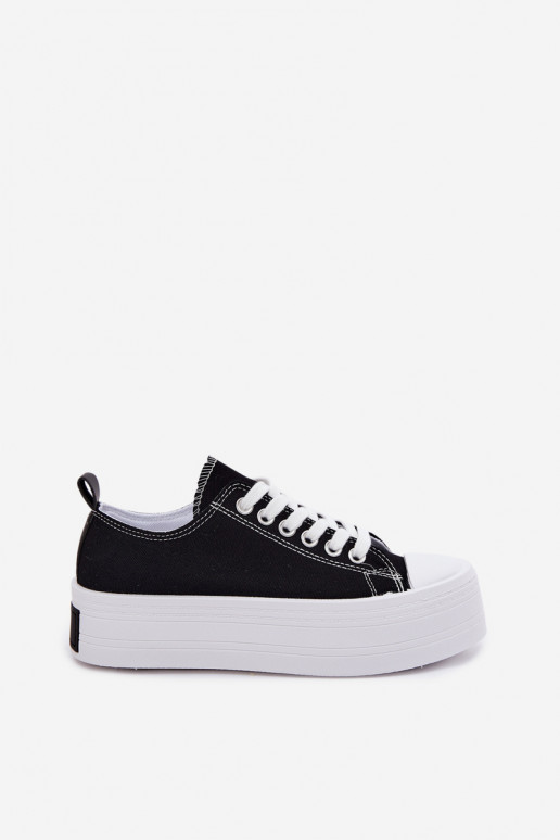 Zapatos de ocio con una plataforma de color negro Amalfi