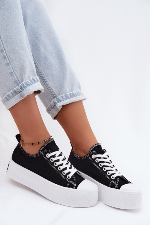 Zapatos de ocio con una plataforma de color negro Amalfi