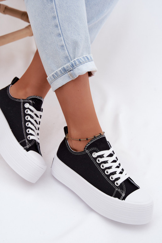 Zapatos de ocio con una plataforma de color negro Amalfi