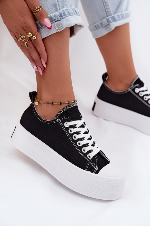 Zapatos de ocio con una plataforma de color negro Amalfi
