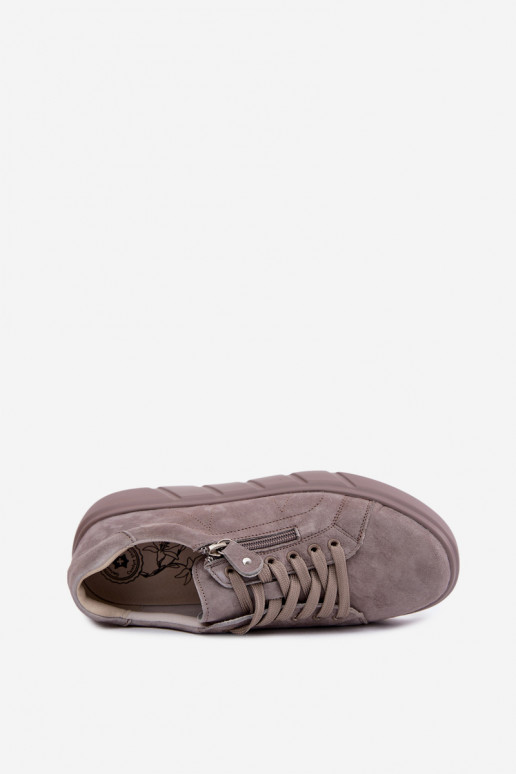 zapatos FemeninoActivadoturalnego de gamuzau con una plataforma beige Lunis