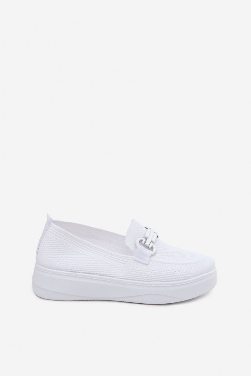 Zapatos de mujer con plataforma y adornos en color blanco Freshy