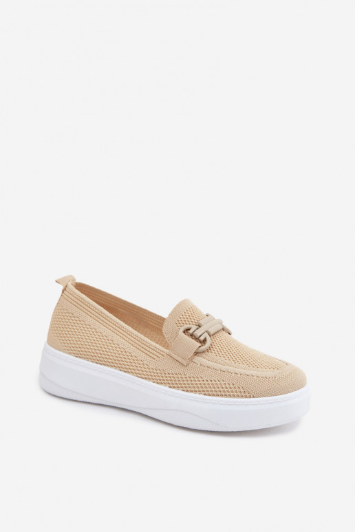  zapatos Femenino con una plataforma con adornos beige Freshy