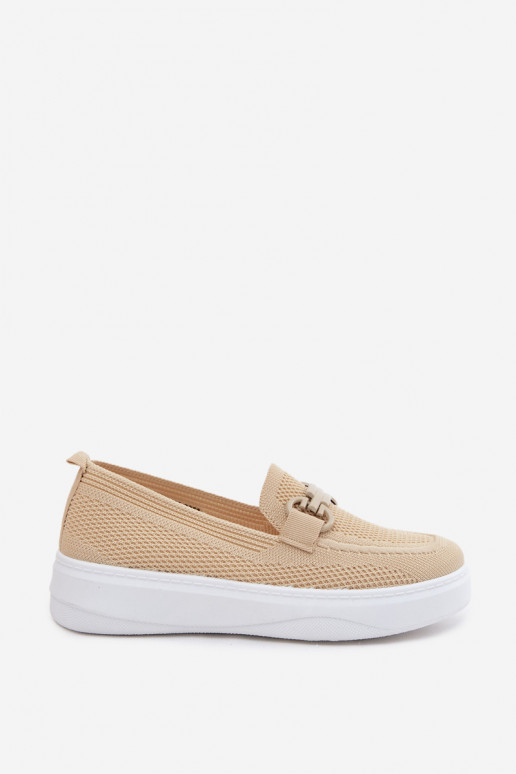  zapatos Femenino con una plataforma con adornos beige Freshy