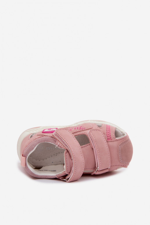 sandalias para niños con sujetadores adhesivos color rosa Ambera