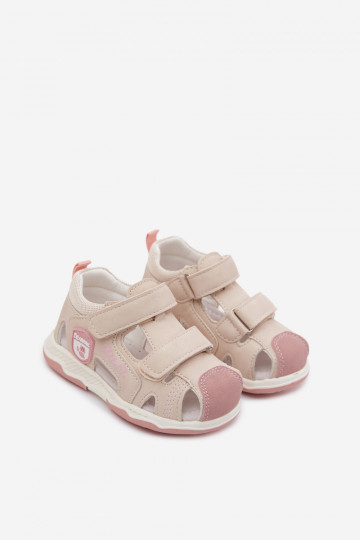 sandalias para niños con sujetadores adhesivos beige Ambera