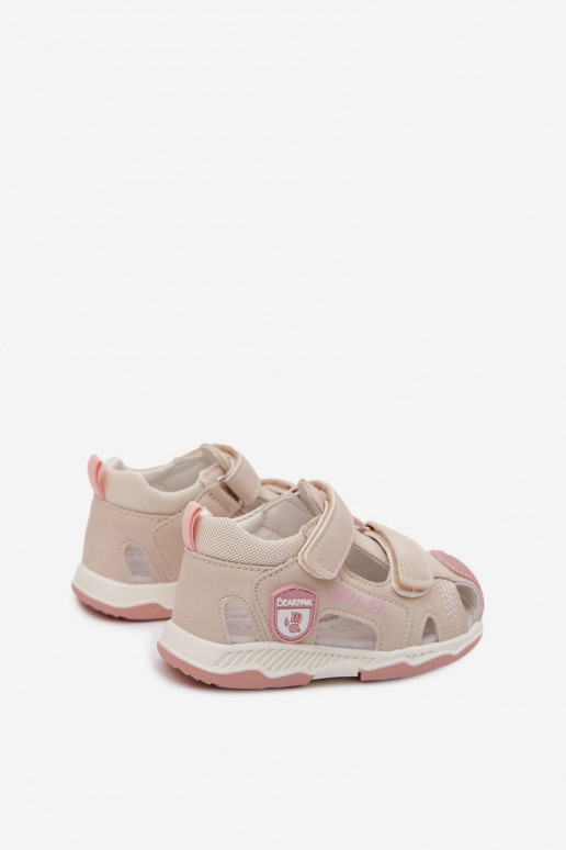 sandalias para niños con sujetadores adhesivos beige Ambera