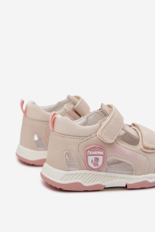 sandalias para niños con sujetadores adhesivos beige Ambera