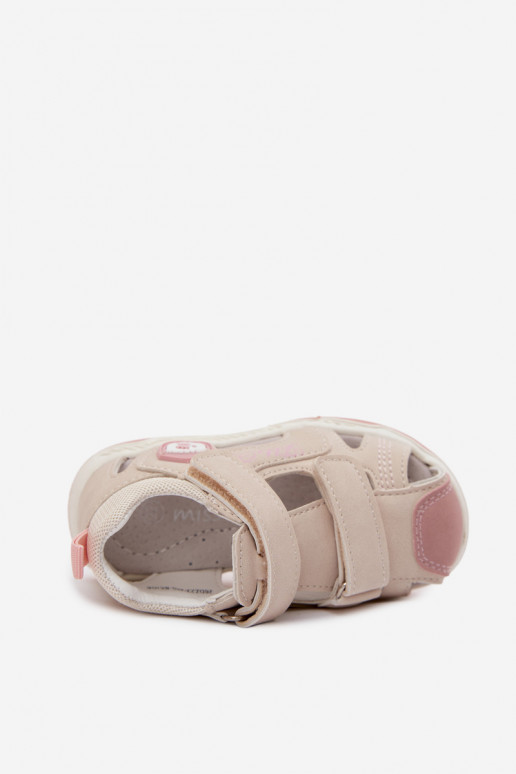 sandalias para niños con sujetadores adhesivos beige Ambera