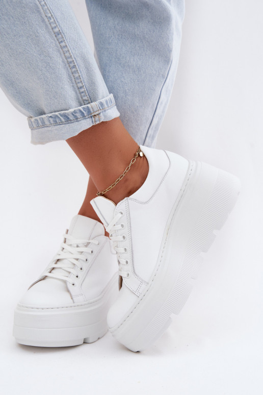 Piel Zapatillas modelo zapatos. con una plataforma Zazoo N1000S3 el color blanco